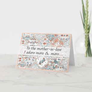 Elegant Blommigt Art Mor-in-law Grattis på födelse Kort
