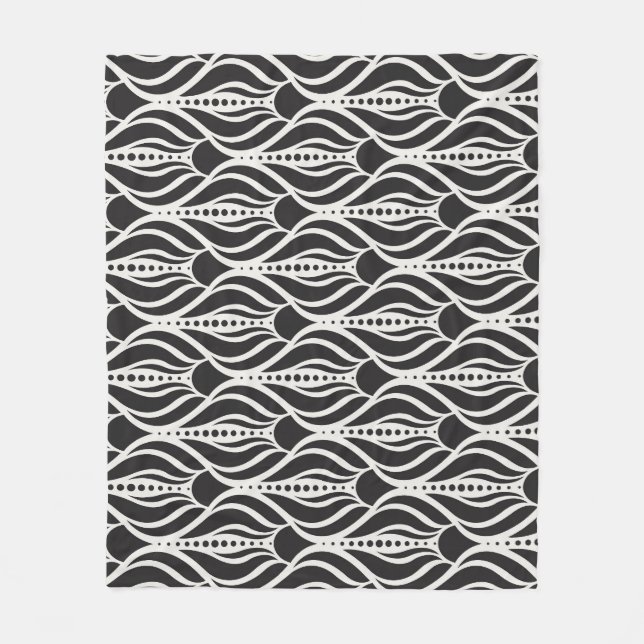 Elegant blommigt, art nouveau, sömlös patron fleecefilt (Framsidan)