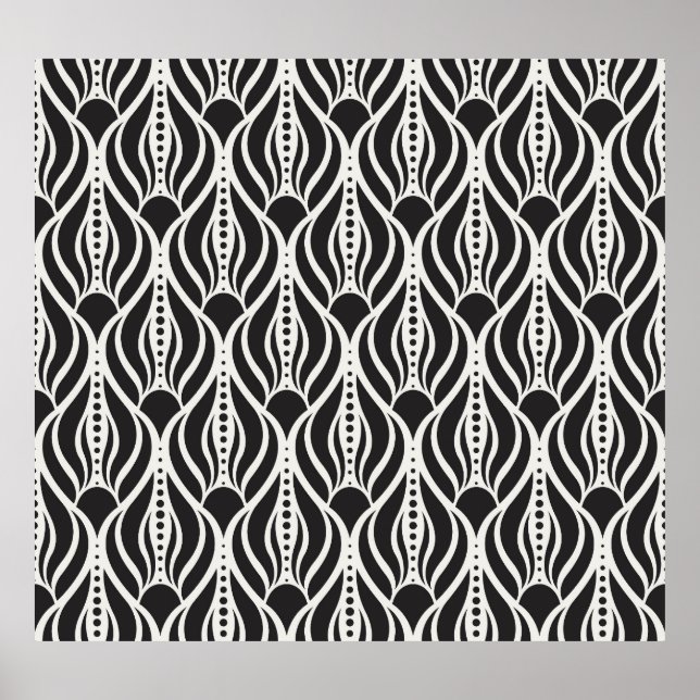 Elegant blommigt, art nouveau, sömlös patron poster (Framsidan)