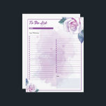 Elegant: Blommigt att göra-listmall för vattenfärg<br><div class="desc">Håll dig organiserad i stil med den här vackra Blommigten att göra-lista för vattenfärgen. Perfekt för daglig,  veckovis eller projektplanering kombinerar funktionalitet med kreativitet. Hämta och börja utföra dina uppgifter idag!</div>
