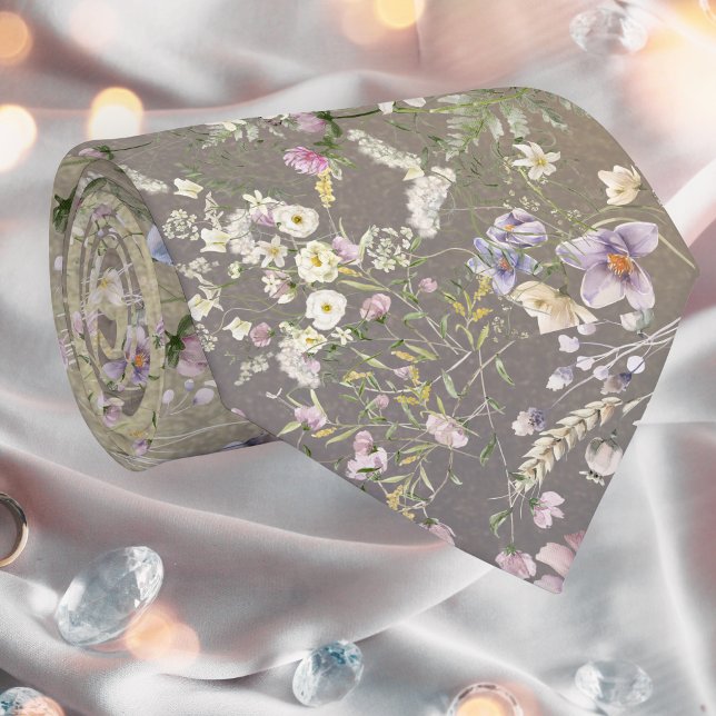 Elegant Blommigt Autumn Bröllop Necktie Slips (Skapare uppladdad)