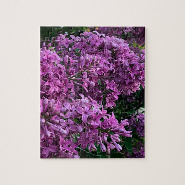 Elegant blommigt av djupa lila magenta: blommor, l pussel (Vertikal)