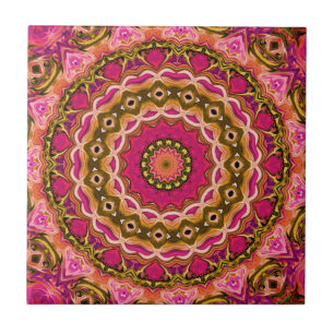 elegant blommigt av textilmattor Mandala mönster Kakelplatta