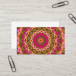 elegant blommigt av textilmattor Mandala mönster Visitkort