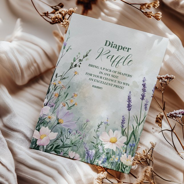 Elegant  Blommigt Baby i Bloom Diapper Raffle Tilläggskort (Skapare uppladdad)