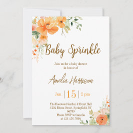 Elegant Blommigt Baby Shower-inbjudan Baby sprinkl Inbjudningar
