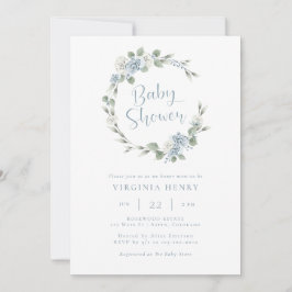 Elegant Blommigt Baby Shower Inbjudningar