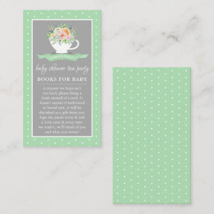 Elegant Blommigt Babyskor Tekopp Tea Party Bok Tilläggskort