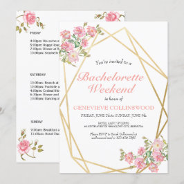Elegant Blommigt Bachelorette Helg Itinerary Inbjudningar