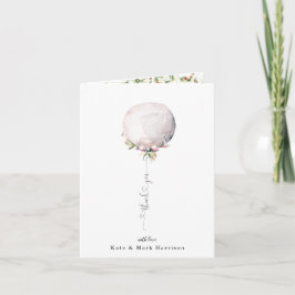 Elegant Blommigt Ballon Tack Kort
