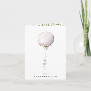 Elegant Blommigt Ballon Tack Kort