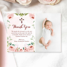 Elegant Blommigt Baptism Foto för Rosa ros