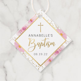 Elegant Blommigt Baptism Tack Gåvor Etiketter