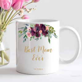 Elegant Blommigt Bästa Mamma någonsin Kaffemugg