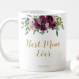 Elegant Blommigt Bästa Mamma någonsin Kaffemugg