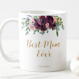 Elegant Blommigt Bästa Mamma någonsin Kaffemugg