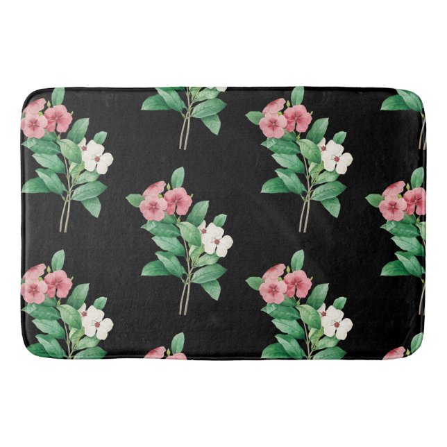 Elegant Blommigt Bath Mat Badrumsmatta (Framsidan)
