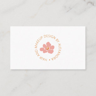 Elegant Blommigt Beauty Logotyp Mjuk blå Rosa Femi Visitkort