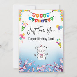 Elegant Blommigt Birthday Card för henne. Inbjudningar
