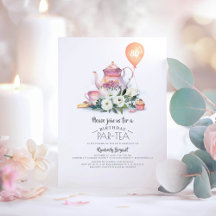 Elegant Blommigt Birthday Par-tea