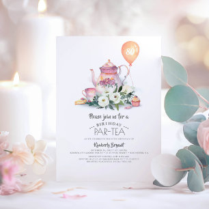 Elegant Blommigt Birthday Par-tea Inbjudningar