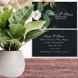 Elegant Blommigt Black Backgrond Generic Template Visitkort