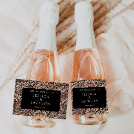 Elegant Blommigt Black och Ro Guld mousserande Vin