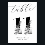 Elegant Blommigt Black & White Bord 11 Bordsnummer<br><div class="desc">Elegant Black & White Blommigt Bordsnummer - Bord 11</div>