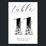 Elegant Blommigt Black & White Bord 11 Bordsnummer<br><div class="desc">Elegant Black & White Blommigt Bordsnummer - Bord 11</div>