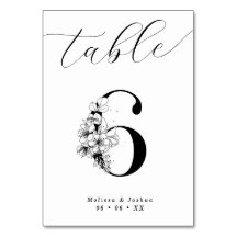 Elegant Blommigt Black & White Bord 6
