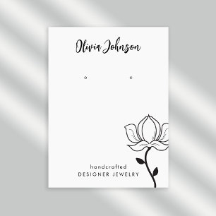 Elegant Blommigt Black White Jewelry Earring Visni Visitkort
