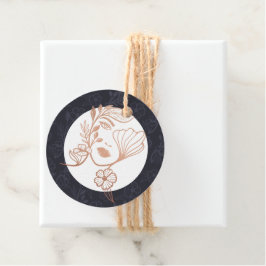 Elegant Blommigt Blooming Beauty Woman Logotyp Bla Gåvor Etiketter