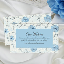Elegant Blommigt Blue Land Garden bröllopswebbplat Tilläggskort
