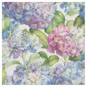 Elegant Blommigt Blue Lila Hydrangea Mönster Tyg