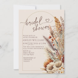 Elegant blommigt boho bohemian möhippa inbjudningar