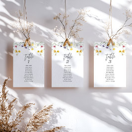 Elegant blommigt Boho Bröllop bord-kort Inbjudningar