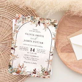 Elegant Blommigt Boho Bröllop Inbjudningar