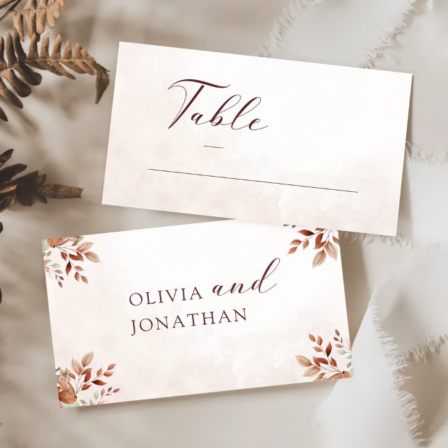 Elegant Blommigt Boho Bröllop Placeringskort (Skapare uppladdad)