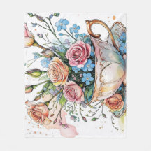 Elegant blommigt boho Fleece Blanket