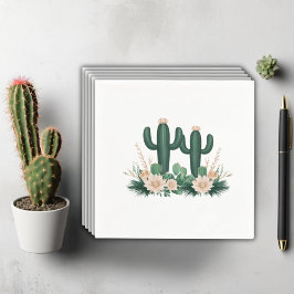 Elegant Blommigt Boho Modern Cactus Baby Shower Pappersservett