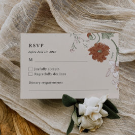 Elegant Blommigt Boho OSA kort