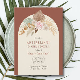 Elegant Blommigt Boho Pension Middagsinbjudan Inbjudningar