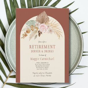 Elegant Blommigt Boho Pension Middagsinbjudan Inbjudningar