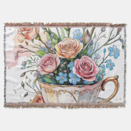 Elegant blommigt boho Throw Blanket Filt