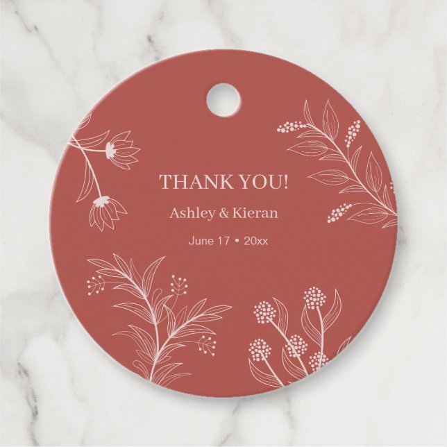 Elegant Blommigt Bohol Bröllop Gåvor Etiketter (Framsida)