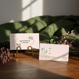 Elegant Blommigt Botanical Monogram Vapensköld Log Tidsbeställning Kort