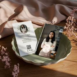 Elegant Blommigt Botanical Monogram Vapensköld Log Visitkort