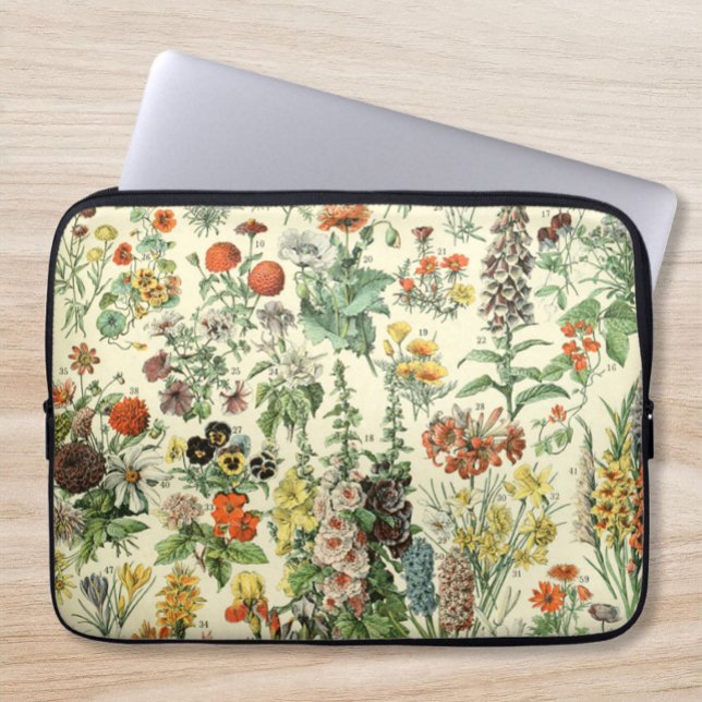 Elegant Blommigt Botaniska blommor Laptop sleeve (Skapare uppladdad)