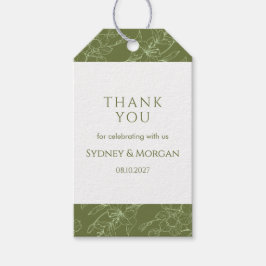 Elegant Blommigt Botaniskt salvia Grönt Bröllop Presentetikett