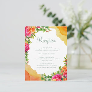 Elegant Blommigt Bougainville bröllopsmottagning Tilläggskort